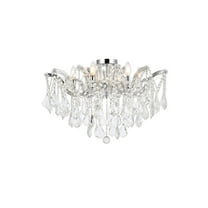 Maria Theresa 6 light Chrome Flush Mount Clear Royal Cut Crystal