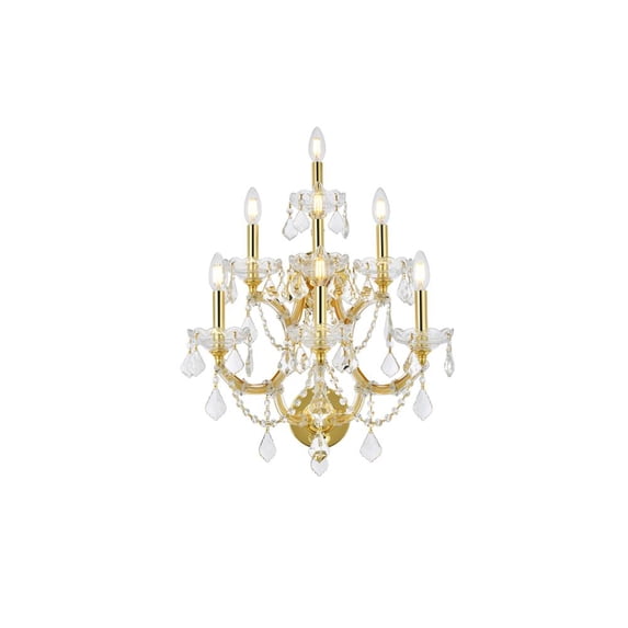 Maria Theresa 7 light Gold Wall Sconce Clear Royal Cut Crystal