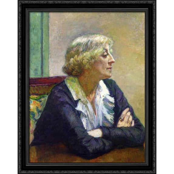 Maria Van Rysselberghe with Crossed Arms 28x34 Large Black Ornate Wood Framed Canvas Art by Theo van Rysselberghe