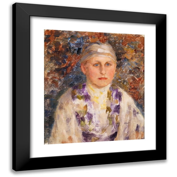 Maria Wiik 20x23 Black Modern Framed Museum Art Print Titled - Breton Woman (1914)