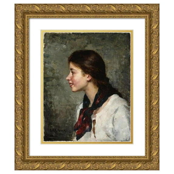 Maria Wiik 20x24 Gold Ornate Framed and Double Matted Museum Art Print Titled - Elsa (1882)