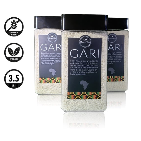 Maria's Foods White Ghana Gari in Exceptionally Convenient EZ-Packs (3.5LBS)