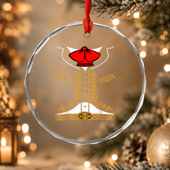 Mariachi Charro Mexican for Cinco De Mayo Halloween Ornament, Holiday Decor, Circle Glass Ornament