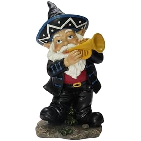 Mariachi Garden Gnome Statue Playing Trumpet - Funny Mexican Sombrero Trumpeter Gnome Figurine Indoor/Outdoor Decor, 10" Tall Resin Lawn Ornament$$Garden & Patio