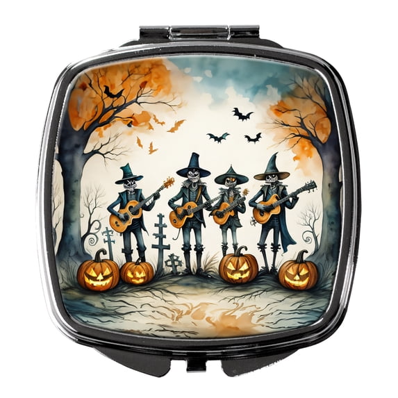 Mariachi Skeleton Band Spooky Halloween Compact Mirror 2.75 in x 3 in