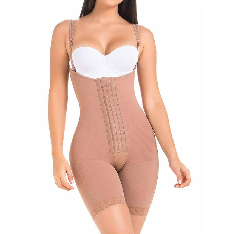 Mariae FQ100 Fajas Colombianas Reductoras Post Surgery Compression Girdle  for Women Mocha L 