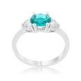 thumbnail image 1 of Mariah 1.2ct CZ Rhodium Aqua Simple Classic Ring, 1 of 5