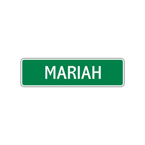 Mariah Girls Children Name Letter Printed Plaque Decoration Novelty Label Indoor Outdoor Unique Wall Unique Aluminum Metal Sign 4"x18"
