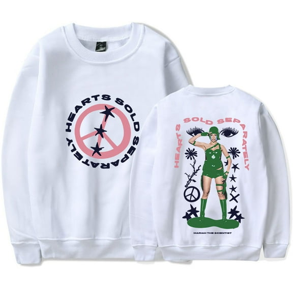 Mariah The Scientist Peace Crewneck Sweatshirts Hearts Sold Separately Women Men Long Sleeve Tee
