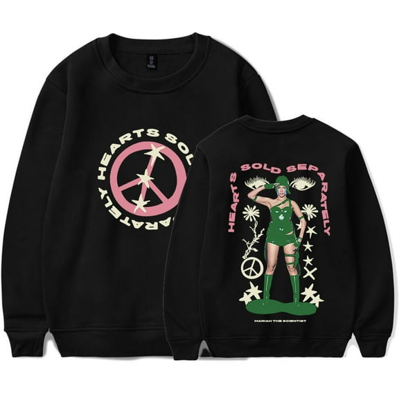 Mariah The Scientist Peace Crewneck Sweatshirts Hearts Sold Separately Women Men Long Sleeve Tee