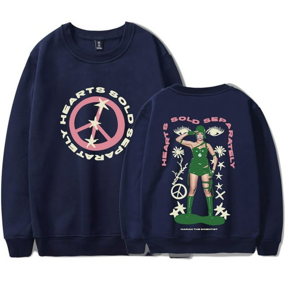 Mariah The Scientist Peace Crewneck Sweatshirts Hearts Sold Separately Women Men Long Sleeve Tee