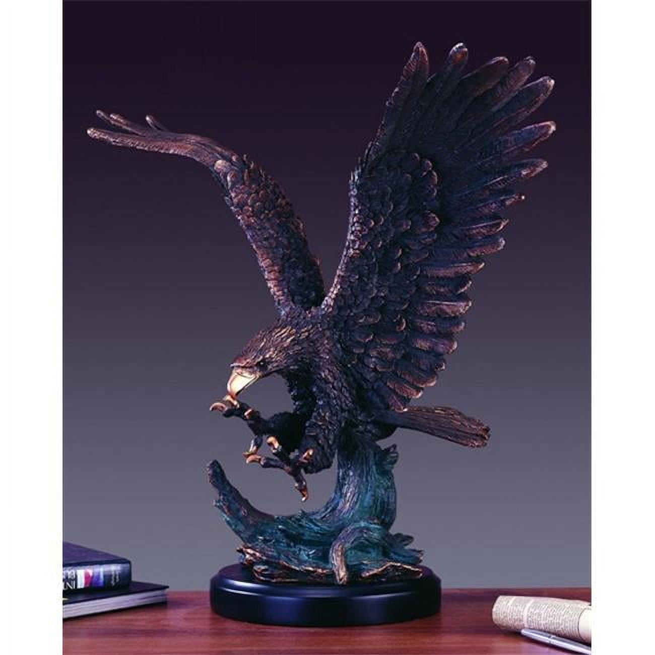 Majestic Copper Bronze Plated Resin Eagle Statue - 24 Inches