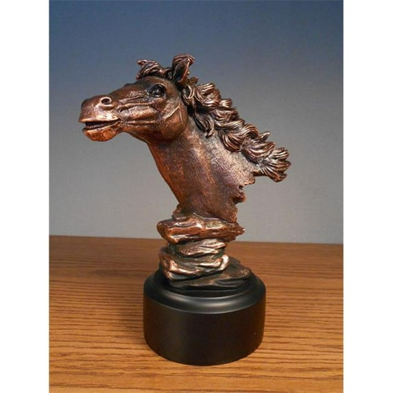 Marian Imports F Horse Head Bronze Plated Resin Sculpture