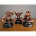 thumbnail image 1 of Marian Imports F13045 Set Of 3 Monkeys Bronze Plated Resin Sculpture, 1 of 1