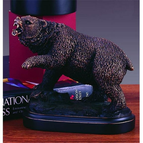 Marian Imports F13073 Bear Bronze Plated Resin Sculpture - 6 x 3 x 5 in.