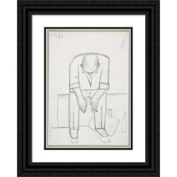 Marian Kopf 11x14 Black Ornate Wood Framed Double Matted Museum Art Print Titled: After Work, Distressed (1965-1969)