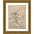 thumbnail image 1 of Marian Kopf 18x24 Gold Ornate Framed and Double Matted Museum Art Print Titled - Self -Portrait at the Easel (1946), 1 of 4