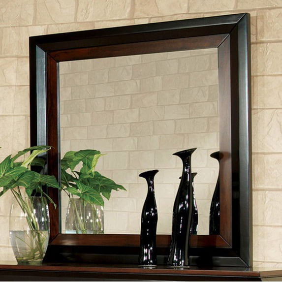 Patra Transitional Mirror, Acacia/Walnut