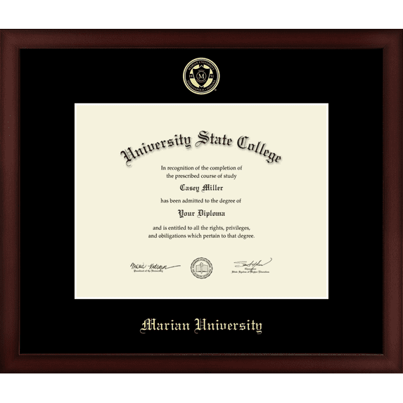 Marian University in Indiana Diploma Frame, Document Size 11" x 8.5"