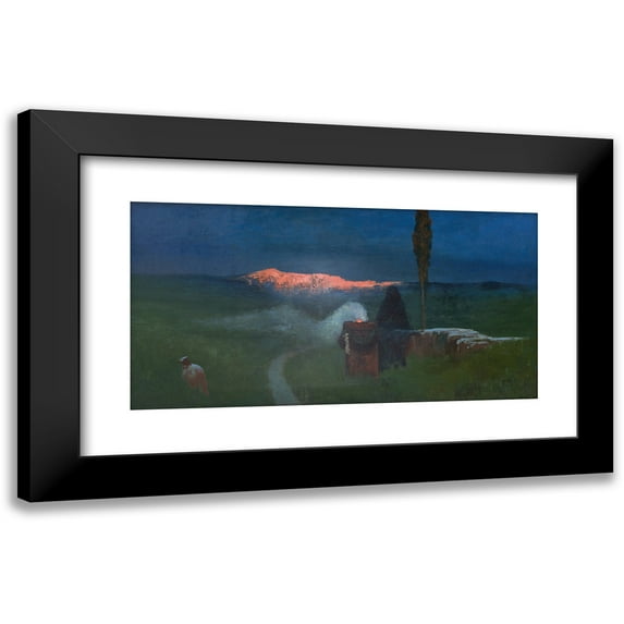 Marian Wawrzeniecki 18x11 Black Modern Framed Museum Art Print Titled - Impression of Gloomy Thoughts (1895)