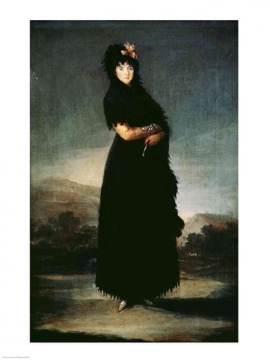 Mariana Waldstein 9th Marquesa of Santa Cruz Canvas Art - Francisco De Goya (18 x 24)