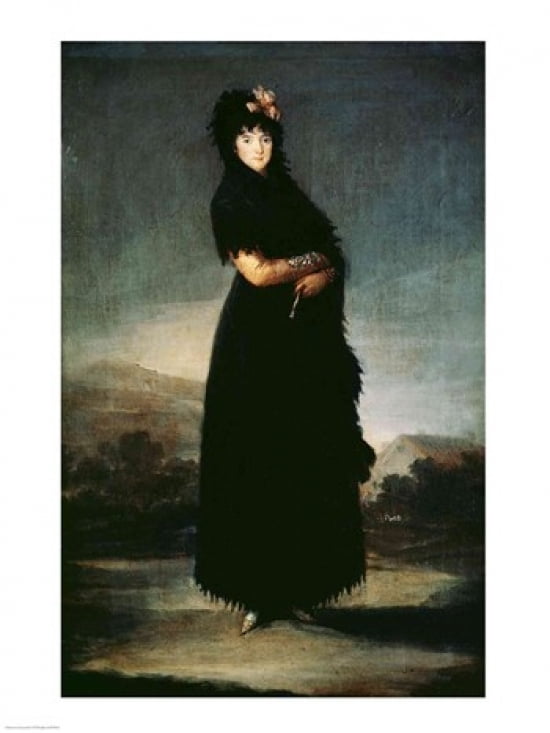 Mariana Waldstein 9th Marquesa of Santa Cruz Canvas Art - Francisco De Goya (24 x 36)