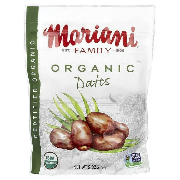 Mariani Dried Fruit, Organic Deglet Noor Pitted Dates, 8 oz Pack of 3