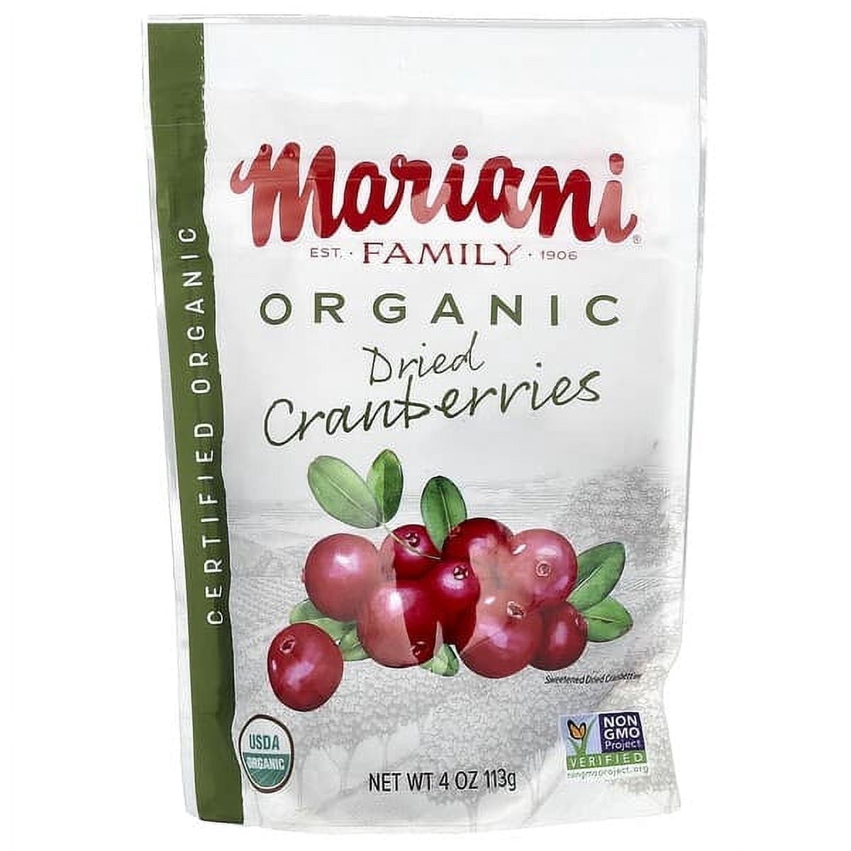 Mariani Dried Fruit, Organic Dried Cranberries, 4 oz Pack of 3