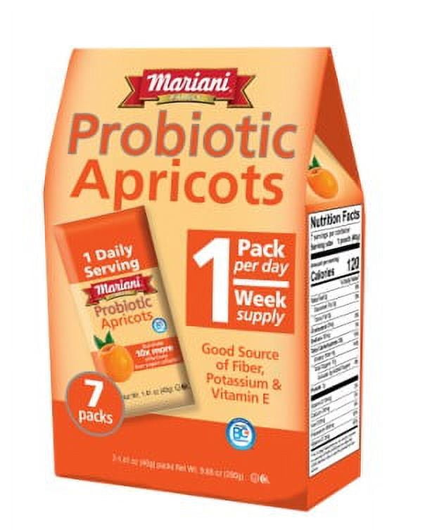 Mariani Dried Probiotic Apricots, Single Serve Bags, 7ct, 1.41oz, Bags