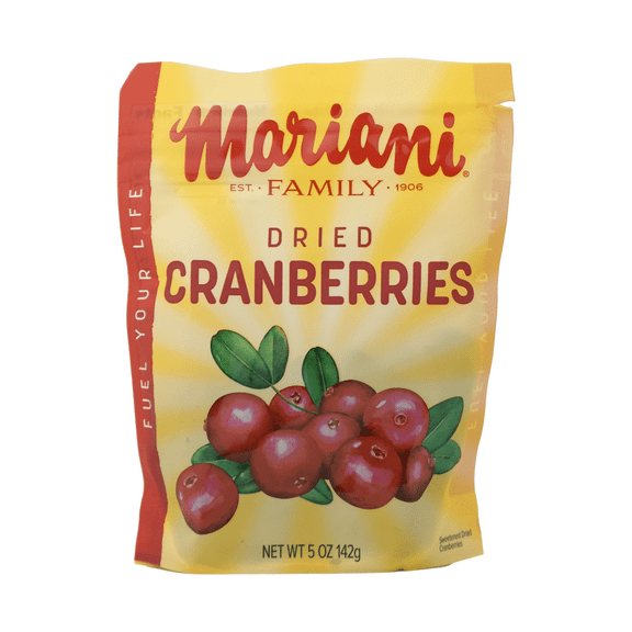Mariani Dried Sweetened Cranberries Fruit, 5oz (142g), Sodium Free, Shelf Stable, Plastic Bag, New