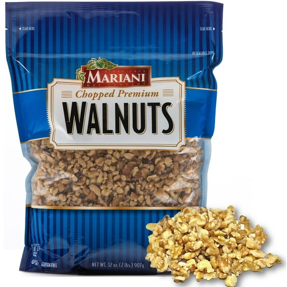 Mariani Nut - Chopped GGA1 Premium California Walnuts - Gluten Free, Kosher Certified - Stand Up Bag