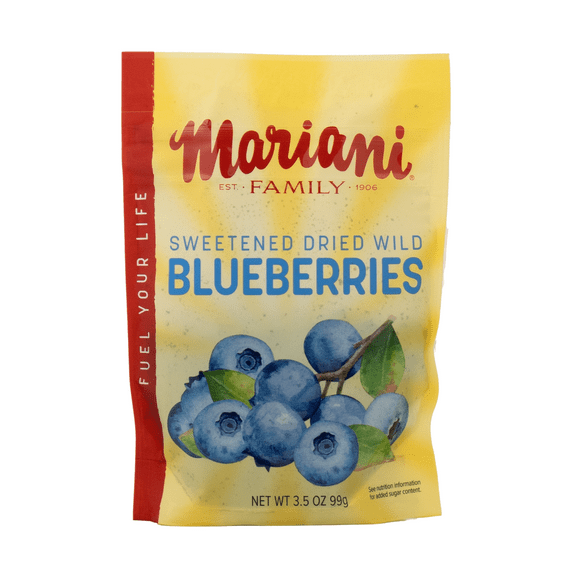 Mariani Sweetened Dried Wild Blueberries, 3.5 oz, Gluten Free, Shelf Stable, Plastic Bag, New