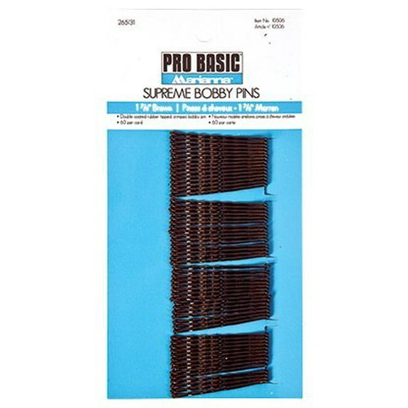 Marianna Supreme Bobby Pins - 60 per card, Brown