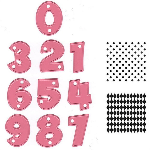 Marianne Design Collectables Dies with Stamps, Party Numbers