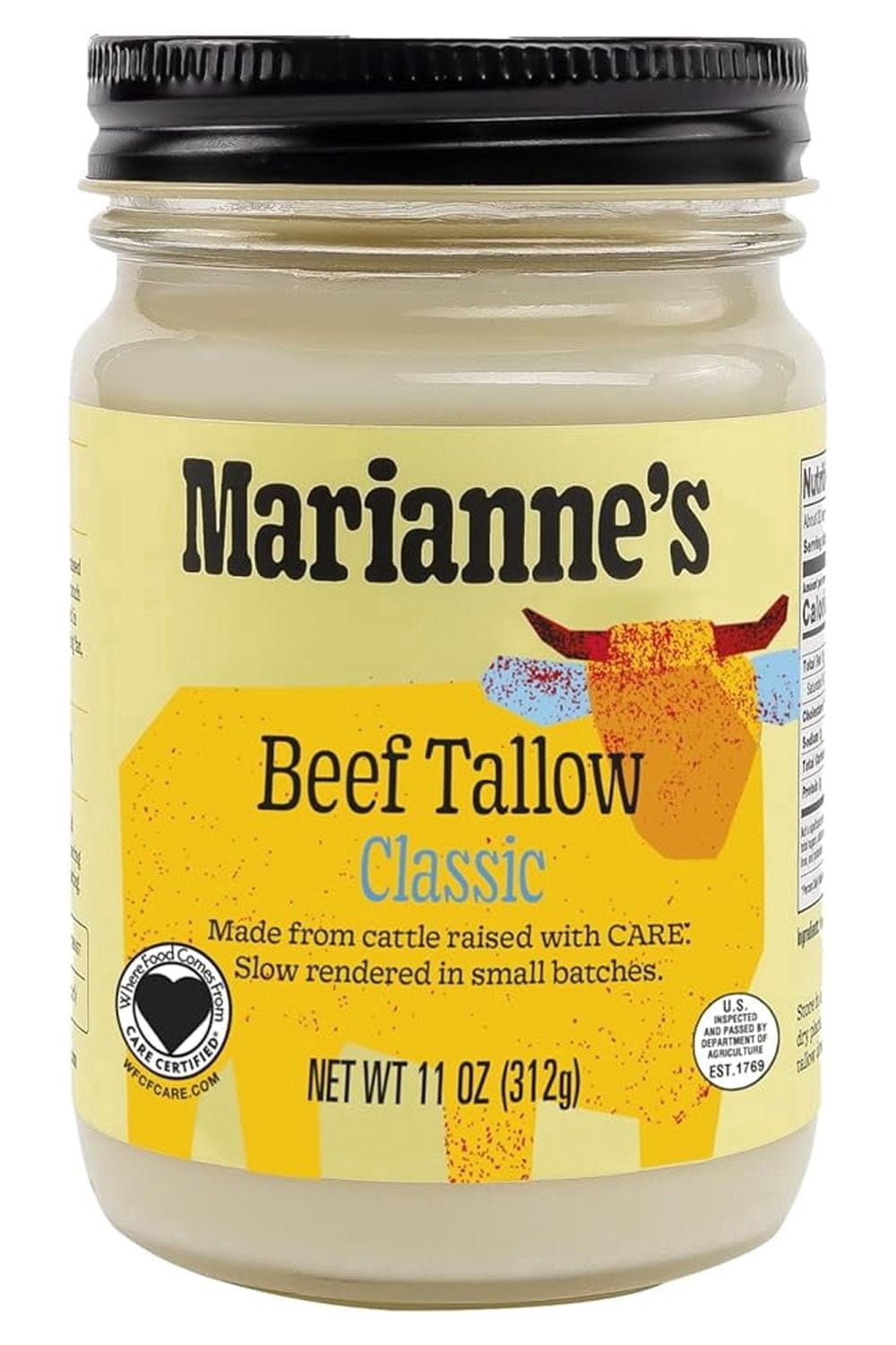 Marianne’s Beef Tallow: 100% Grass-Fed Cooking Fat for Roasting, Frying ...