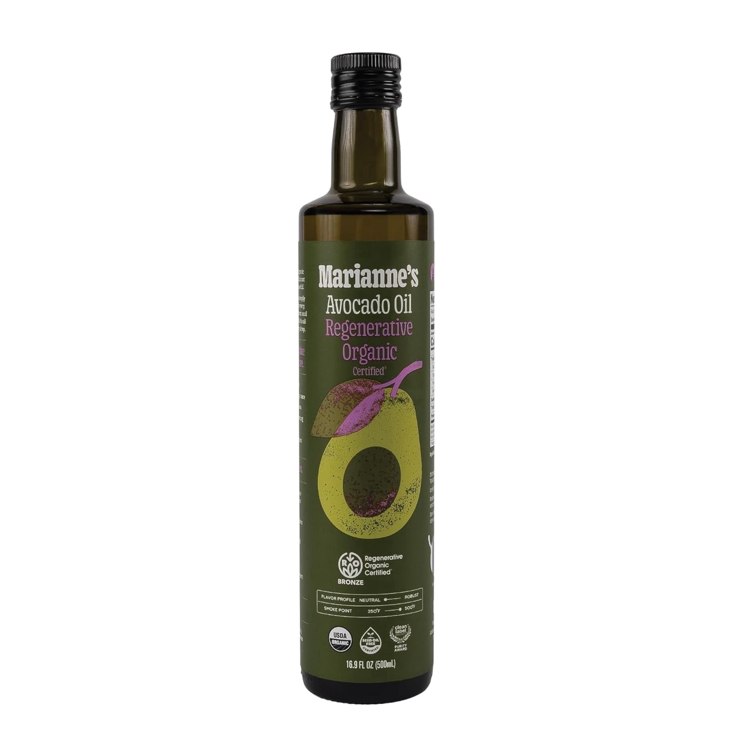 Marianne’s Regenerative Organic Avocado Oil: 100% Pure Organic Cooking ...