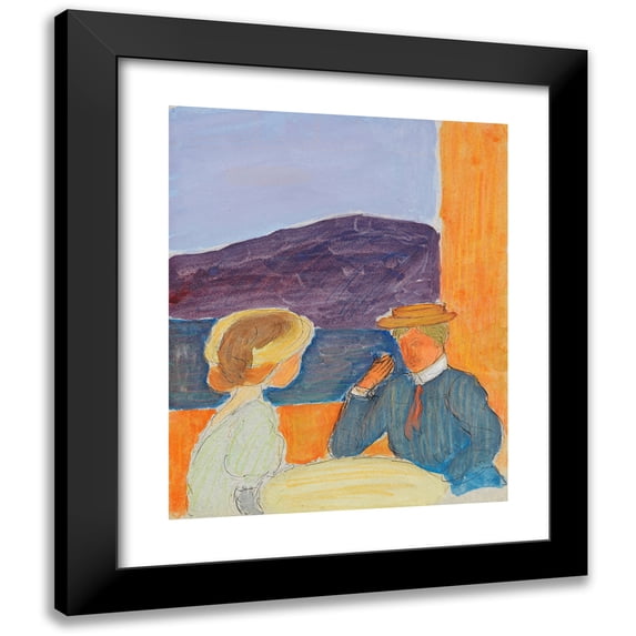 Marianne von Werefkin 15x18 Black Modern Framed Museum Art Print Titled - Couple in Conversation (1908)