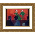 thumbnail image 1 of Marianne von Werefkin 18x14 Gold Ornate Wood Frame and Double Matted Museum Art Print Titled - Marionette Theater - in the Foreground Jawlensky and Marianne Von Werefkin (1917-18), 1 of 4
