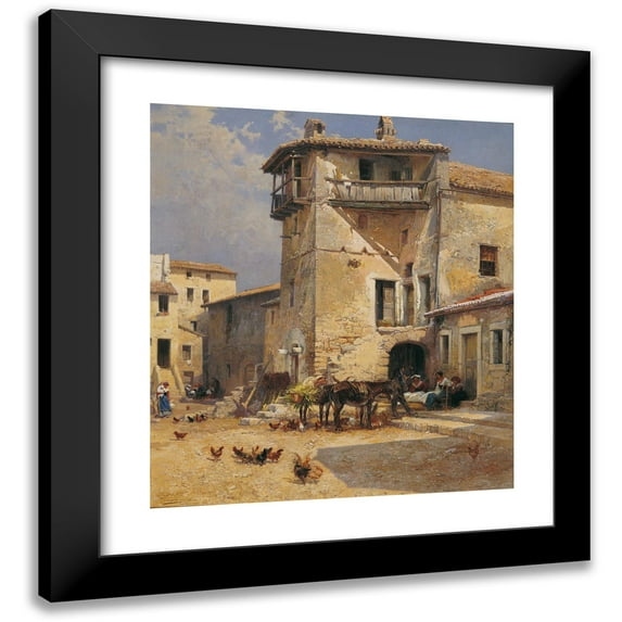 Mariano Barbasán 15x16 Black Modern Framed Museum Art Print Titled - Anticoli Corrado Square (1922)
