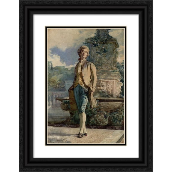 Mariano Fortuny Marsal 17x24 Black Ornate Framed Double Matted Museum Art Print Titled: Il Contino (1861)