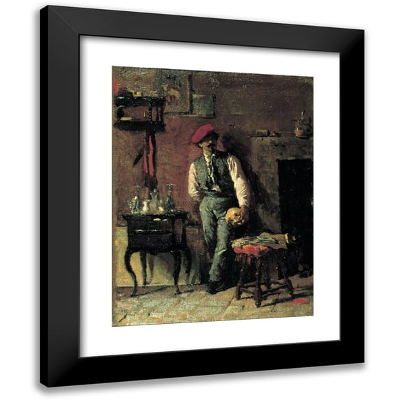 Mariano Fortuny Marsal 19x24 Black Modern Framed Museum Art Print Titled - Portrait of the Painter Joaquim Agrassot (circa 1864)