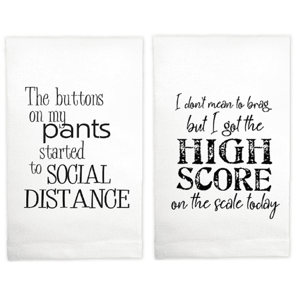 Mariasch Studios 2 Piece Weight Humor Huck Towel Kitchen Set