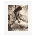 thumbnail image 1 of Maricopa Woman Mealing - North American Indian - Vintage B&W Historical Photograph by Edward S. Curtis c.1907 - Fine Art Rolled Canvas Print 11in x 14in, 1 of 4