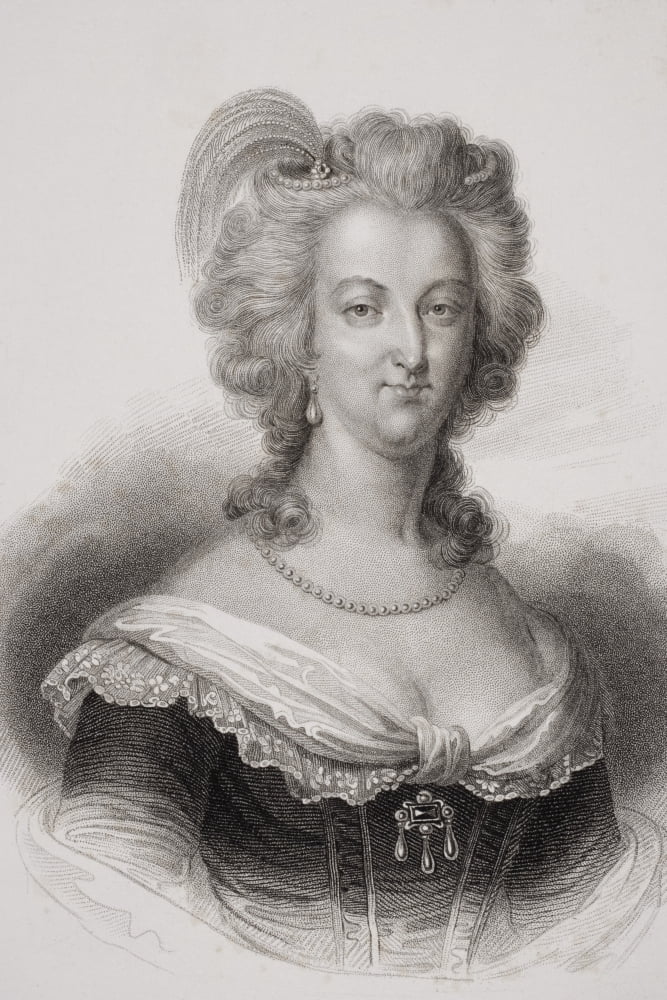 Marie Antoinette 1755-1793 Queen Of France Wife Of Louis Xvi Engraved By S Freeman Canvas Art - Ken Welsh Design Pics (12 x 18)