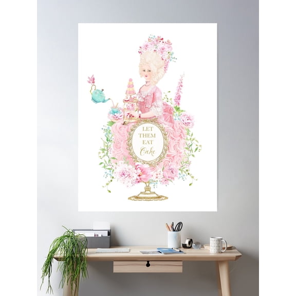 Marie Antoinette, Let Them Eat Cake, Garden Tea Poster Wall Art, Modern Wall Decor For Living Room Bedroom, 12x18 UNFRAMED