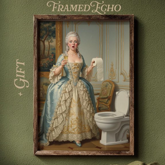 Marie Antoinette Quirky Bathroom Print Maximalist Rococo, Unframed Paper Poster 8x10in