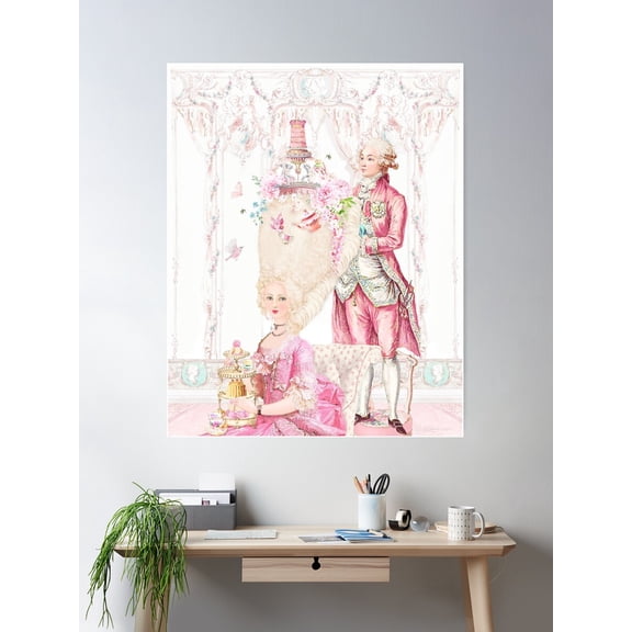 Marie Antoinette, Rococo High Tea Poster Wall Art, Modern Wall Decor For Living Room Bedroom, 8x12 UNFRAMED
