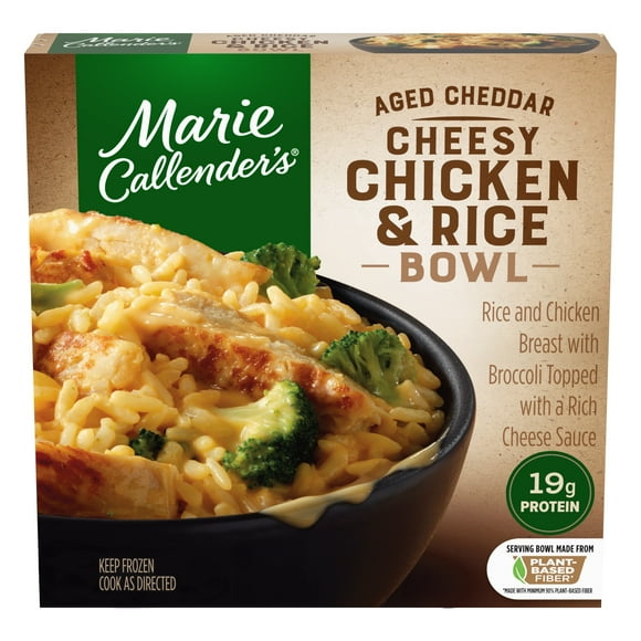 Marie Callender's Aged Cheddar Cheesy Chicken and Rice Bowl, Frozen Meal, 12 oz (frozen)