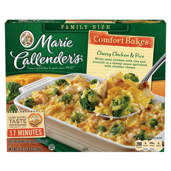 Marie Callender's Comfort Bakes Multi-Serve Frozen Dinner, Cheesy Chicken & Rice, 24 Ounce
