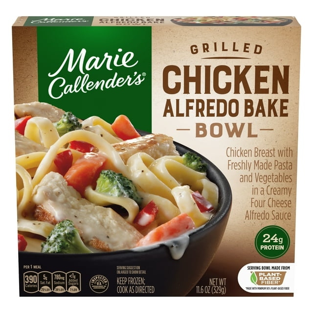 Marie Callender's Grilled Chicken Alfredo Bake Bowl, Frozen Meal, 11.6 ...
